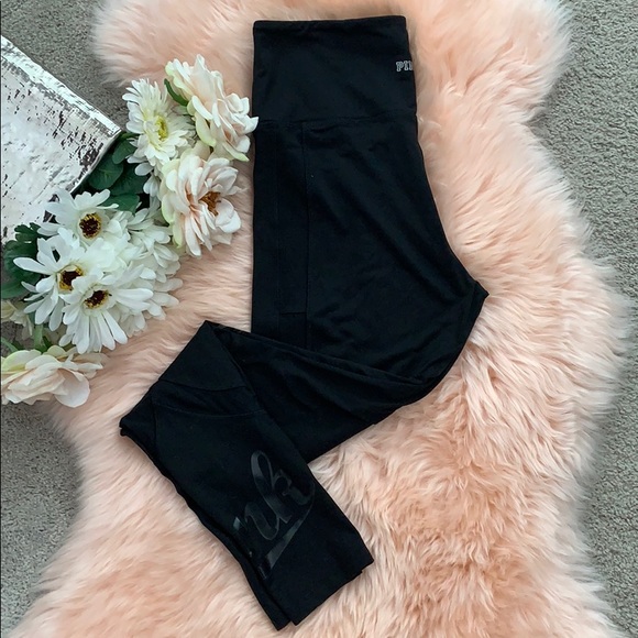 PINK Victoria's Secret Pants - Pink High Rise Full Length Leggings with Mesh